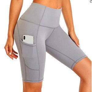 Women's Short Yoga Side Pockets High Waist Workout Running Shorts